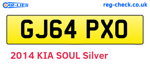 GJ64PXO are the vehicle registration plates.
