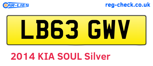 LB63GWV are the vehicle registration plates.