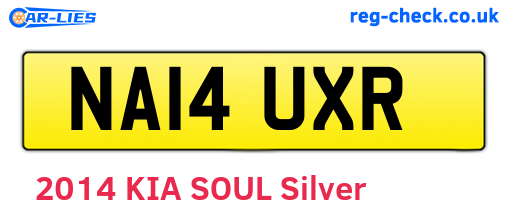 NA14UXR are the vehicle registration plates.