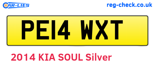 PE14WXT are the vehicle registration plates.