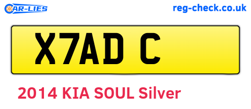 X7ADC are the vehicle registration plates.