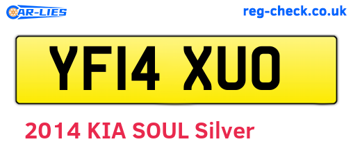 YF14XUO are the vehicle registration plates.