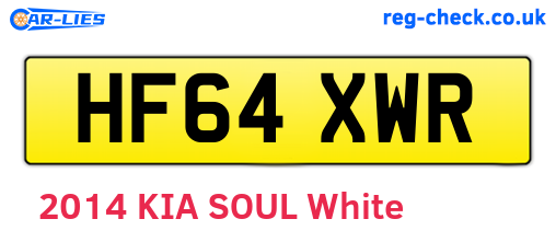 HF64XWR are the vehicle registration plates.