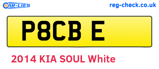 P8CBE are the vehicle registration plates.