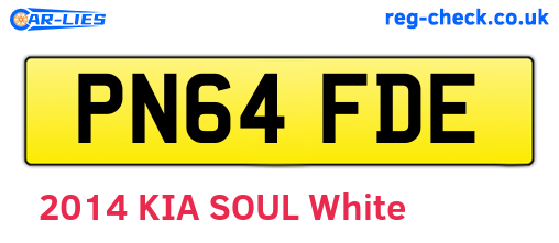 PN64FDE are the vehicle registration plates.