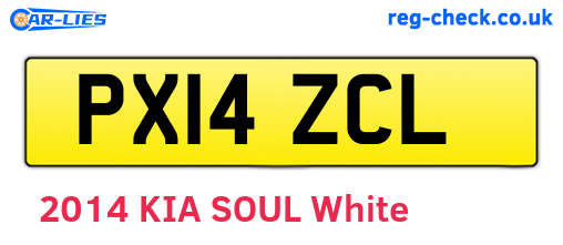 PX14ZCL are the vehicle registration plates.