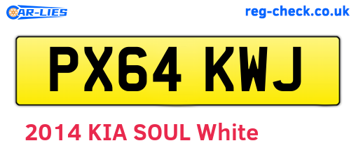 PX64KWJ are the vehicle registration plates.