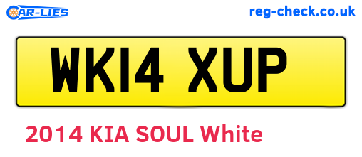 WK14XUP are the vehicle registration plates.