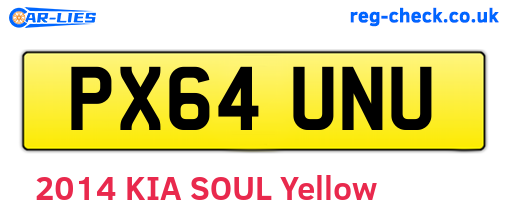 PX64UNU are the vehicle registration plates.