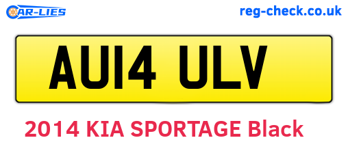 AU14ULV are the vehicle registration plates.