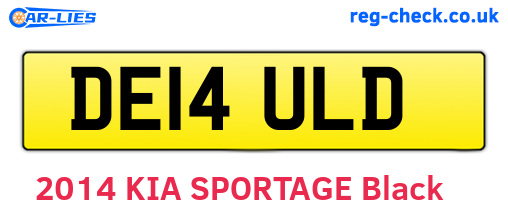 DE14ULD are the vehicle registration plates.