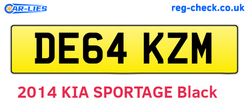 DE64KZM are the vehicle registration plates.