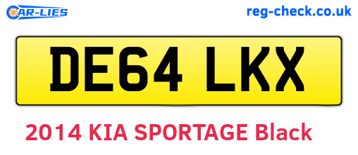 DE64LKX are the vehicle registration plates.