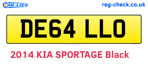 DE64LLO are the vehicle registration plates.