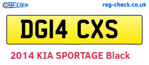 DG14CXS are the vehicle registration plates.