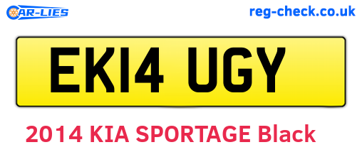 EK14UGY are the vehicle registration plates.