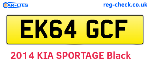 EK64GCF are the vehicle registration plates.