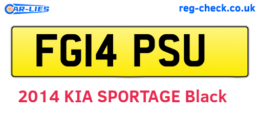 FG14PSU are the vehicle registration plates.