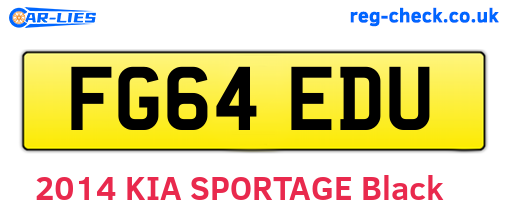 FG64EDU are the vehicle registration plates.