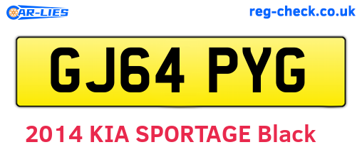 GJ64PYG are the vehicle registration plates.