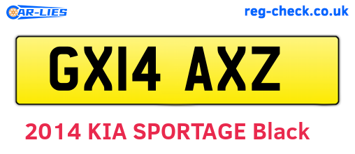 GX14AXZ are the vehicle registration plates.