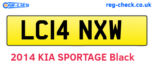 LC14NXW are the vehicle registration plates.