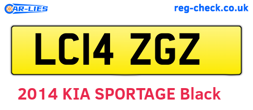 LC14ZGZ are the vehicle registration plates.