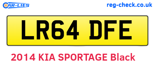 LR64DFE are the vehicle registration plates.
