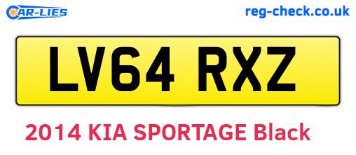 LV64RXZ are the vehicle registration plates.