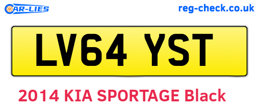 LV64YST are the vehicle registration plates.