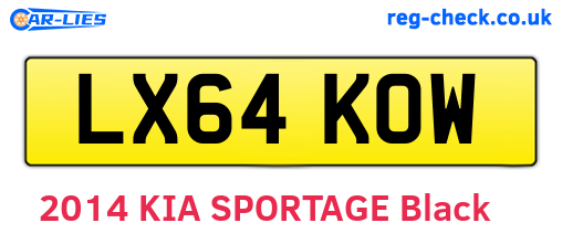 LX64KOW are the vehicle registration plates.