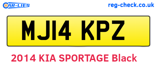 MJ14KPZ are the vehicle registration plates.
