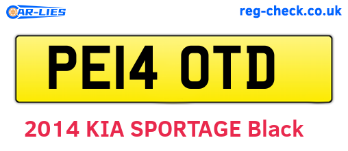 PE14OTD are the vehicle registration plates.
