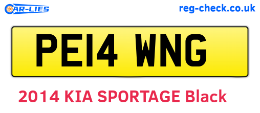 PE14WNG are the vehicle registration plates.