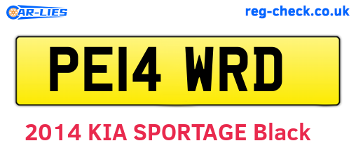 PE14WRD are the vehicle registration plates.