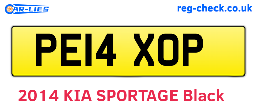 PE14XOP are the vehicle registration plates.