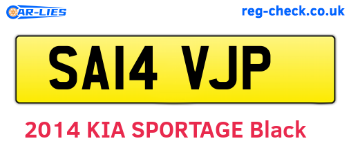 SA14VJP are the vehicle registration plates.