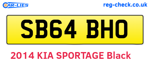SB64BHO are the vehicle registration plates.