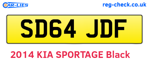 SD64JDF are the vehicle registration plates.