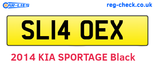 SL14OEX are the vehicle registration plates.