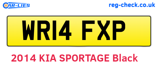 WR14FXP are the vehicle registration plates.