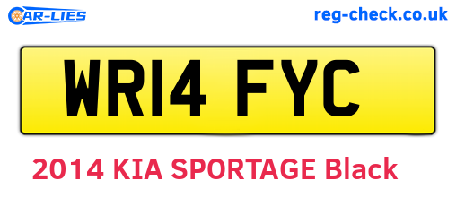 WR14FYC are the vehicle registration plates.