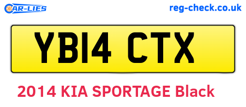 YB14CTX are the vehicle registration plates.