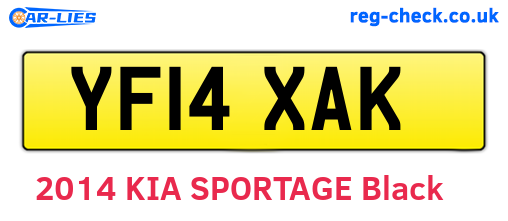 YF14XAK are the vehicle registration plates.
