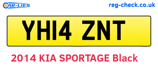 YH14ZNT are the vehicle registration plates.