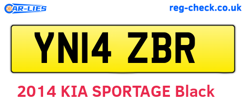 YN14ZBR are the vehicle registration plates.