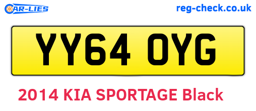 YY64OYG are the vehicle registration plates.