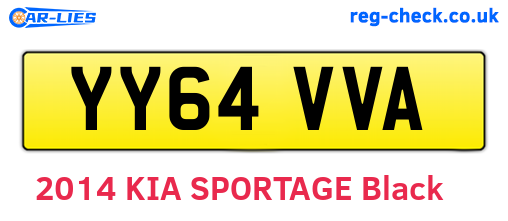 YY64VVA are the vehicle registration plates.