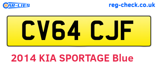 CV64CJF are the vehicle registration plates.