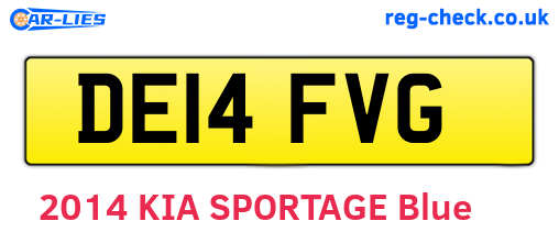 DE14FVG are the vehicle registration plates.